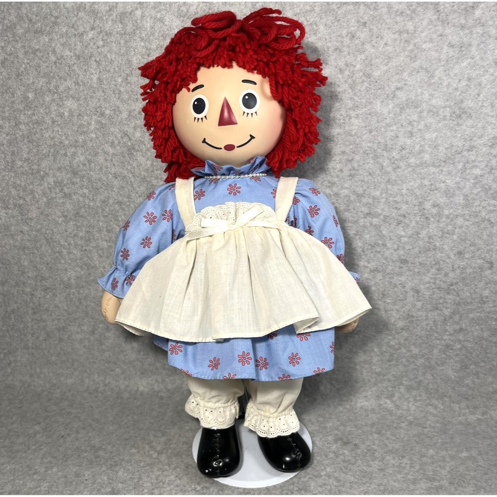 VTG Raggedy Ann Doll 15"‎ Porcelain The Brass Key Red Yarn Hair Collectible 2004